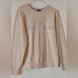 Volcom Cream Floral Cotton Top XS